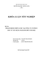 KHÓA LUẬN TỐT NGHIỆP HOẠCH ĐỊNH CHIẾN LƯỢC TẠI CÔNG TY CỔ PHẦN ĐẦU TƯ XÂY DỰNG MAXLINE ĐẾN NĂM 2023