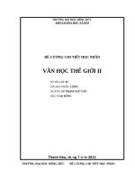 ĐỀ CƯƠNG CHI TIẾT HỌC PHẦNVĂN HỌC THẾ GIỚI II