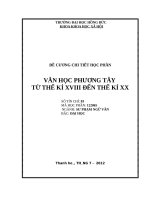 ĐỀ CƯƠNG CHI TIẾT HỌC PHẦNVĂN HỌC PHƯƠNG TÂY TỪ THẾ KỈ XVIII ĐẾN THẾ KỈ XX