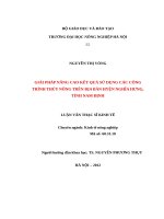 GIẢI PHÁP NÂNG CAO KẾT QUẢ SỬ DỤNG CÁC CÔNGTRÌNH THỦY NÔNG TRÊN ĐỊA BÀN HYỆN NGHĨA HƯNG,TỈNH NAM ĐỊNH