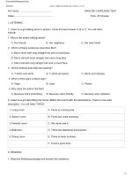 14 lớp 6   kiểm tra 45 phút số 1 (unit 1, 2, 3) 4 