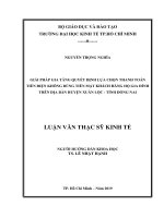 Giải pháp gia tăng quyết định lựa chọn thanh toán tiền điện không dùng tiền mặt của khách hàng hộ gia đình trên địa bàn huyện xuân lộc   tỉnh đồng nai 