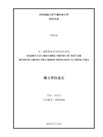 nghiên cứu đối chiếu những từ ngữ chỉ đồ dùng trong nhà trong tiếng hán và tiếng việt 