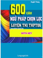 600 CAU TRAC NGHIEM TIENG ANH CHON LOC CO DAP AN 