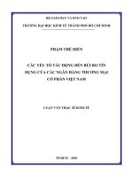 Các yếu tố tác động đến rủi ro tín dụng của các ngân hàng thương mại cổ phần việt nam 