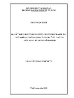 Quản trị rủi ro tín dụng theo chuẩn mực basel tại ngân hàng thương mại cổ phần công thương việt nam chi nhánh vĩnh long 