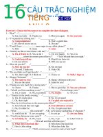 160 câu trắc nghiệm giao tiếp có key tiếng anh 9