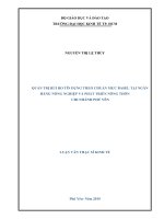Quản trị rủi ro tín dụng theo chuẩn mực basel tại ngân hàng nông nghiệp và phát triển nông thôn chi nhánh phú yên 