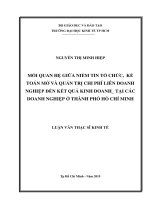 Mối quan hệ giữa niềm tin tổ chức, kế toán mở và quản trị chi phí liên doanh nghiệp đến kết quả kinh doanh   tại các doanh nghiệp trên địa bàn thành phố hồ chí minh 