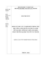 KHẢO SÁT NHU CẦU VÀ KHÓ KHĂN TRONG VIỆC HỌC TIẾNG ANH CHUYÊN NGÀNH của SINH VIÊN ĐẠI HỌC CHÍNH QUY KHÓA 2014 KHOA DƯỢC TRƯỜNG ĐẠI HỌC NGUYỄN TẤT THÀNH