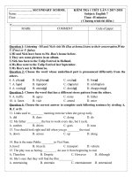 Đề kiểm 1 tiết HK II TA 7 mới lần 3 4 