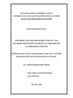 Exploring non english major students’ and teachers’ perceptions of silence in tertiary EFL classrooms in vietnam 