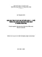 Giáo dục tính tự lập cho trẻ mẫu giáo 3 4 tuổi thông qua chế độ sinh hoạt hàng ngày ở trường mầm non (tt) 