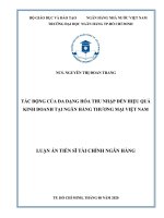 tác động của đa dạng hóa thu nhập đến hiệu quả kinh doanh tại nhtm việt nam