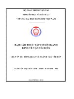 Báo cáo thực tập cơ sở ngành kinh tế vận tải biển tổng quan về ngành vận tải biển 