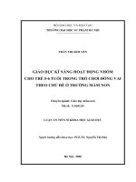 Giáo dục kĩ năng hoạt động nhóm cho trẻ 5 6 tuổi trong trò chơi đóng vai theo chủ đề ở trường mầm non 