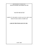 Luận án tiến sĩ nghiên cứu tổng hợp vật liệu ceo2 có cấu trúc nano nhằm ứng dụng trong cảm biến ADN 