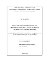 Using animated e stories to improve primary students’ vocabulary retention at an english center in ninh binh 