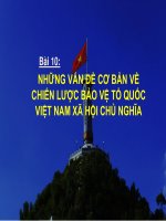 Trình chiếu Bài 10 NHỮNG VẤN ĐỀ CƠ BẢN VỀ CHIẾN LƯỢC BẢO VỆ TỔ QUỐC VIỆT NAM XÃ HỘI CHỦ NGHĨA HIỆN NAY