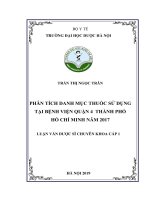 phân tích danh mục thuốc sử dụng tại bệnh viện quận 4 thành phố  hồ chí minh năm 2017 