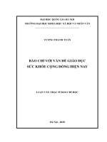 Báo chí với vấn đề giáo dục sức khỏe cộng đồng hiện nay 