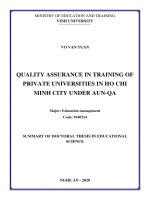 Đảm bảo chất lượng đào tạo của các trường đại học tư thục tại thành phố hồ chí minh theo AUN QA tt tieng anh 