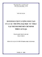 Đảm bảo chất lượng đào tạo của các trường đại học tư thục tại thành phố hồ chí minh theo AUN QA tt 