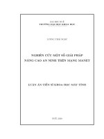Nghiên cứu một số giải pháp nâng cao an ninh trên mạng manet
