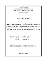 Phát triển kinh tế nông thôn ở ba lan trong những thập niên đầu thế kỷ XXI và bài học kinh nghiệm cho việt nam tt 