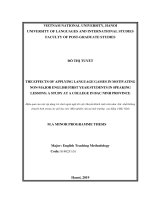 The effects of applying language games in motivating non major english first year students in speaking lessons  a study at a college in bac ninh province 