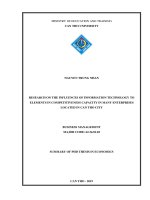 Nghiên cứu tác động của công nghệ thông tin đến các yếu tố cấu thành năng lực cạnh tranh của các doanh nghiệp tại thành phố cần thơ tt tiếng anh 