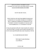 Using notepad and voice recorder technology (audionote) in teachers’ feedback to improve the classroom interpreting performance of university students majoring in translation and interpreting at a university in hanoi 