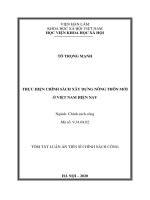 Thực hiện chính sách xây dựng nông thôn mới ở việt nam hiện nay tt 