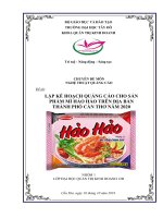 Lập kế hoạch quảng cáo cho sản phẩm Mì Hảo Hảo trên địa bàn Thành phố Cần Thơ năm 2020