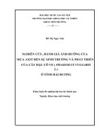 NGHIÊN CỨU, ĐÁNH GIÁ ẢNH HƯỞNG CỦA  MƯA AXIT ĐẾN SỰ SINH TRƯỞNG VÀ PHÁT TRIỂN CỦA CÂY ĐẬU CÔ VE ( PHASEOLUS VULGARIS L.) Ở TỈNH HẢI DƯƠNG