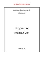 KẾ HOẠCH  dạy học môn mỹ THUẬT 6,7,8,9 CHUẨN KIẾN THỨC kỹ NĂNG mới NHẤT 2021 6789 