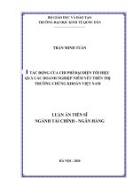 Nghiên cứu về tác động của chi phí đại diện đến hiệu quả hoạt động tại các doanh nghiệp niêm yết trên thị trường chứng khoán việt nam 