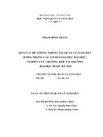 Quản lý hệ thống thông tin quản lý giáo dục (EMIS) trong các cơ sở giáo dục đại học   nghiên cứu trường hợp tại trường đại học dược hà nội 