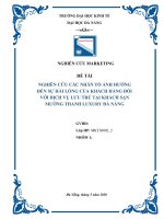 Tiểu luận môn nghiên cứu marketing nghiên cứu các nhân tố ảnh hưởng đến sự hài lòng của khách hàng đối với dịch vụ lưu trú tại khách sạn mường thanh luxury đà nẵng 