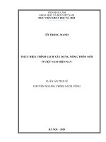 Thực hiện chính sách xây dựng nông thôn mới ở việt nam hiện nay