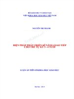 BIỆN PHÁP PHÁT TRIỂN KĨ NĂNG GIAO TIẾP CHO TRẺ TỰ KỶ 3 - 4 TUỔI - LUẬN ÁN TIẾN SỸ KHOA HỌC GIÁO DỤC