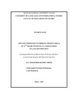 Applying portfolio to improve writing skills of 11th grade students at a high school in lang son province 