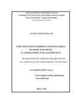 Using dictation to improve listening skills of grade 10 students at a high school in ha nam province 