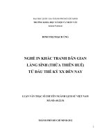 NGHỀ IN KHẮC TRANH dân GIAN