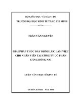 Giải pháp thúc đẩy động lực làm việc cho nhân viên tại công ty cổ phần cảng đồng nai 