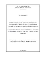 Strengthening card issuance and boosting income from card activities at joint stock commercial bank for foreign trade of vietnam 