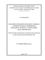Developing supplementary reading materials to improve reading comprehension for grade 10th  students at a high school in bac ninh province 