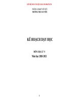 KẾ HOẠCH  dạy học môn địa lí  9 CHUẨN KIẾN THỨC kỹ NĂNG mới NHẤT 2021 