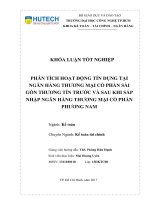 Phân tích hoạt động tín dụng tại ngân hàng thương mại cổ phần sài gòn thương tín trước và sau khi sáp nhập ngân hàng thương mại cổ phần phương nam​ 