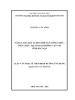 Nâng cao chất lượng đội ngũ công chức, viên chức tại sở giao thông vận tải tỉnh bắc kạn 